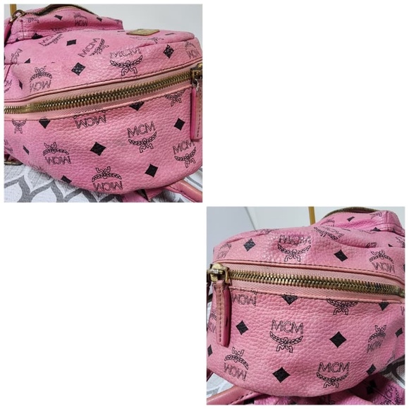SOLD**Authentic MCM Visetos Side Studs Stark Backpack Pink - Picture 14 of 16